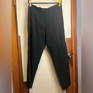 NWT Crea Concept Women’s Waist 36 Black Textured Wool Blend Wide Leg Pants